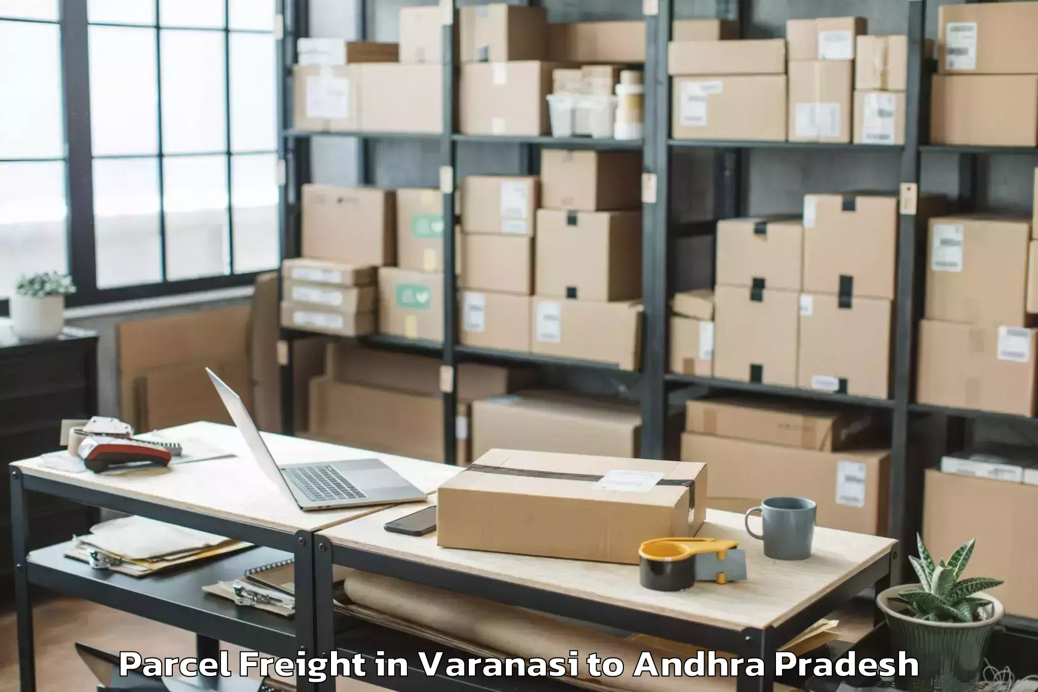 Book Varanasi to Vadlamudi Parcel Freight